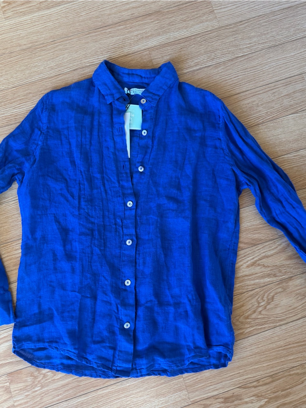 Men's Deep Blue Lightweight Linen Shirt Jacket